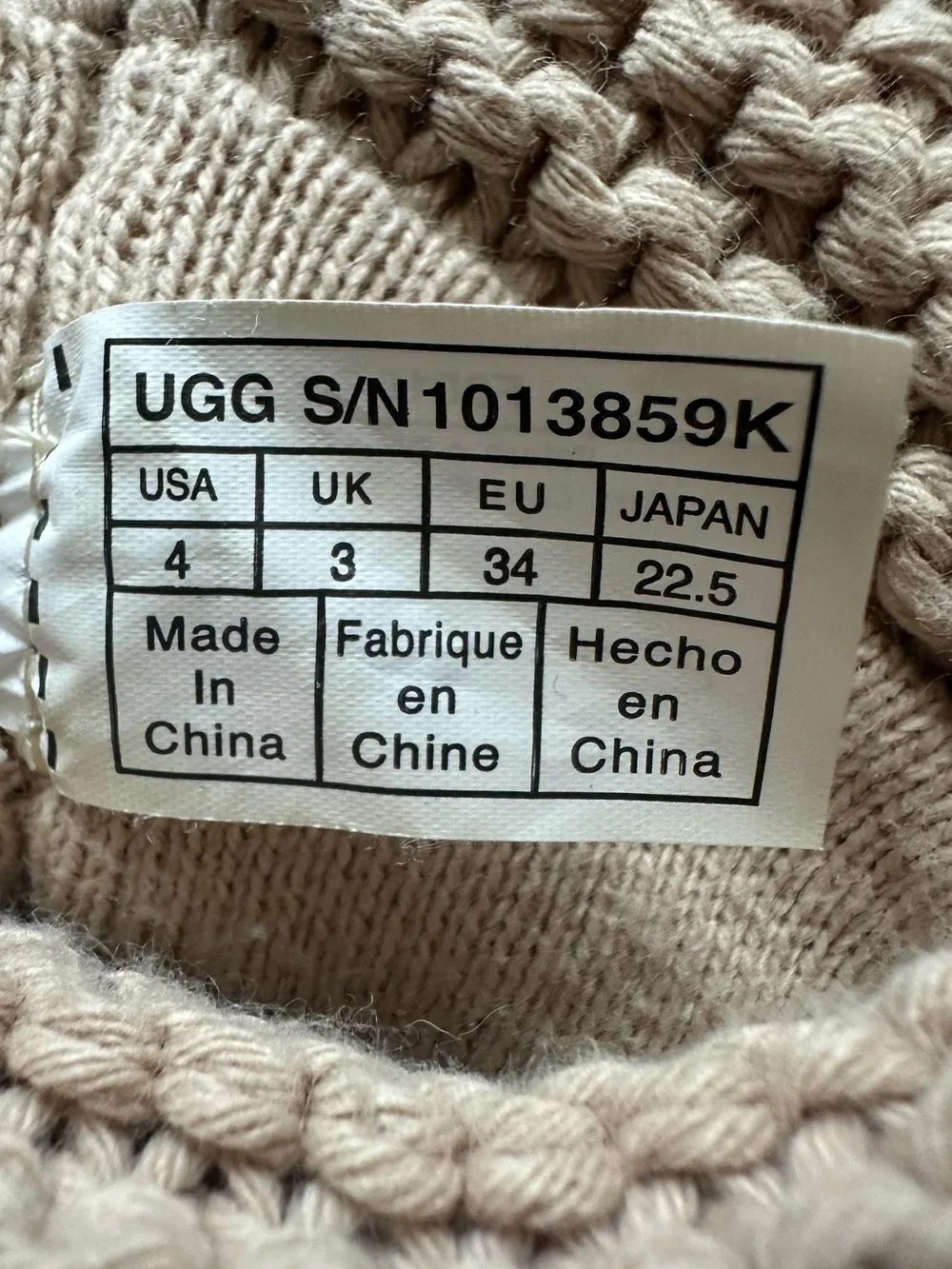 UGG Kids Darrah Chestnut Suede Knit-Cuff Boots Size 4 Youth